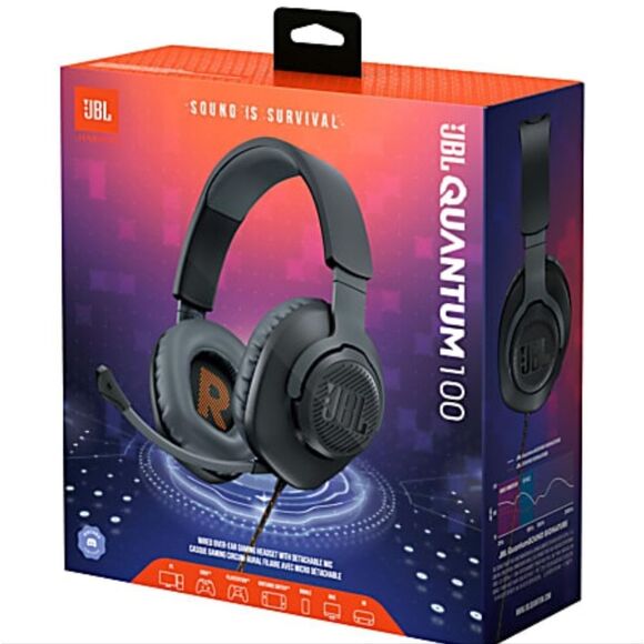 JBL Quantum 100 Gaming Headset - Black - Picture 1 of 12